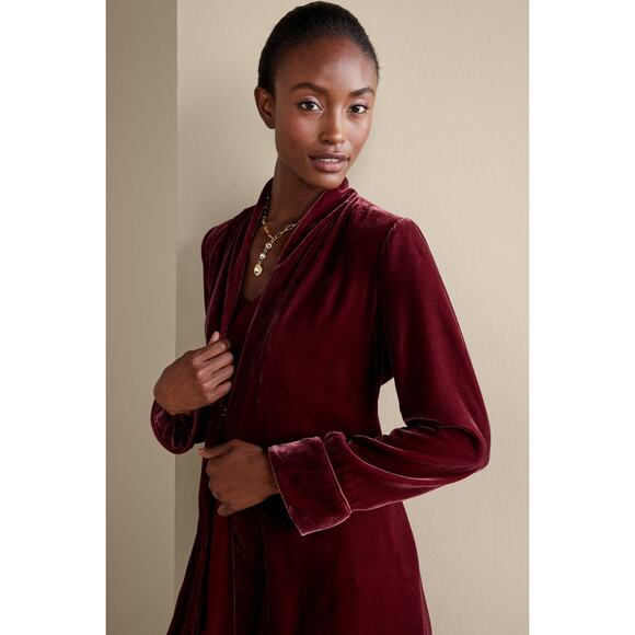 Soft Surroundings Women's Red Aria Velvet Long Sleeves Jacket Size XS - Picture 5 of 11
